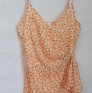 Summer Dress Beautiful Peach Floral Whispy Flowing Fabric Much More By Entro Sm